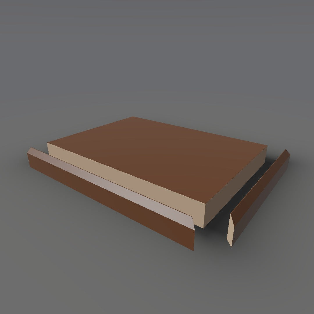 Formica 2200 exploded view - deck, bevel trim and MDF core