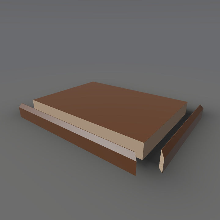 Formica 2200 exploded view - deck, bevel trim and MDF core