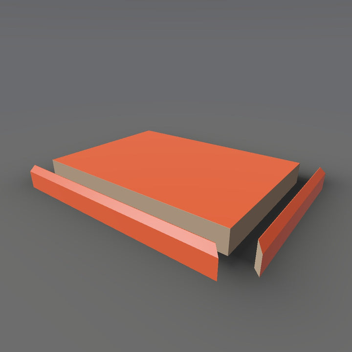 Formica 2962 exploded view - deck, bevel trim and MDF core