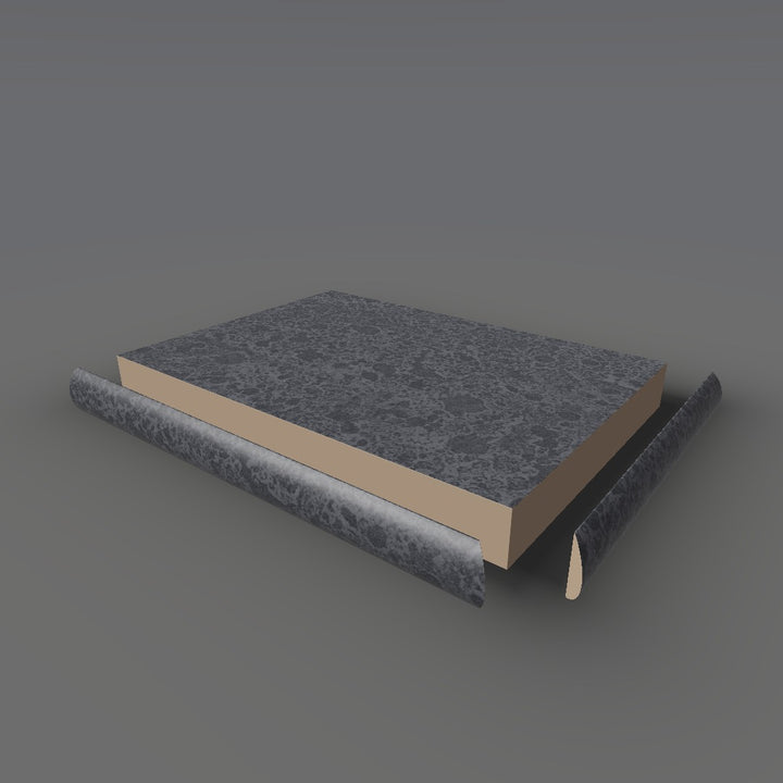 Formica 299 exploded view - deck, bullnose trim and MDF core