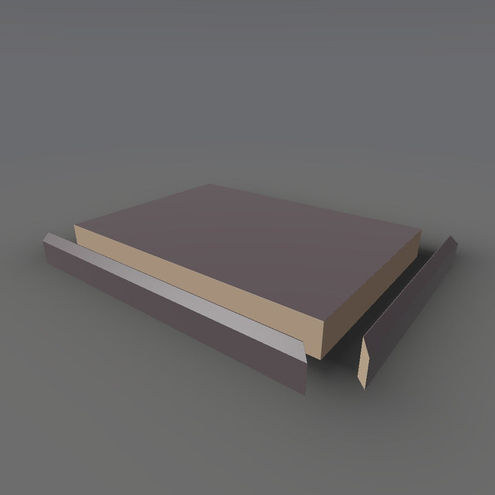 Formica 3245 exploded view - deck, bevel trim and MDF core