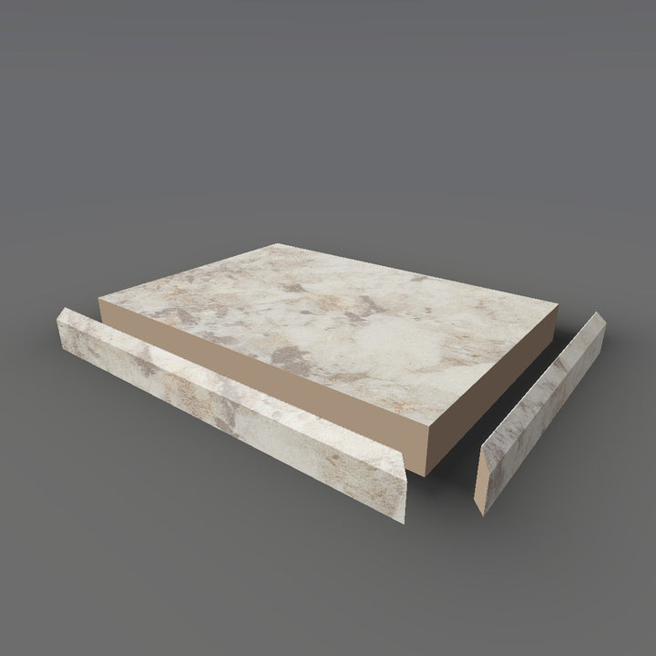 Formica 3422 exploded view - deck, bevel trim and MDF core