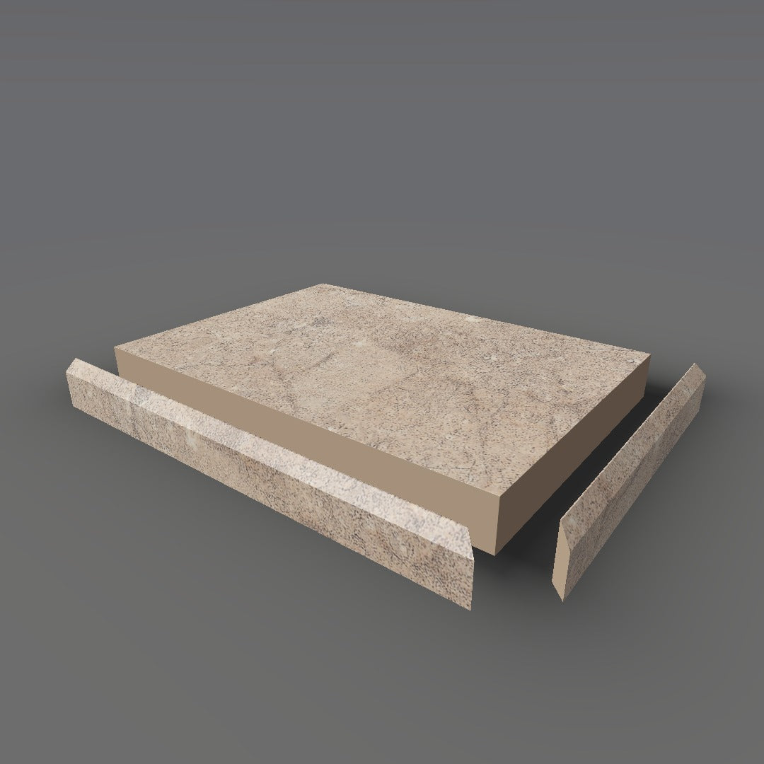 Formica 3456 exploded view - deck, bevel trim and MDF core