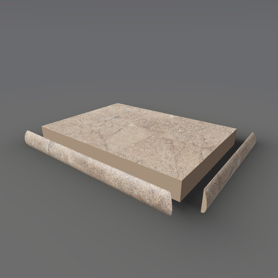 Formica 3456 exploded view - deck, bullnose trim and MDF core