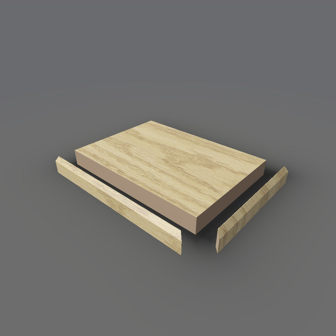 Formica 346 exploded view - deck, bevel trim and MDF core