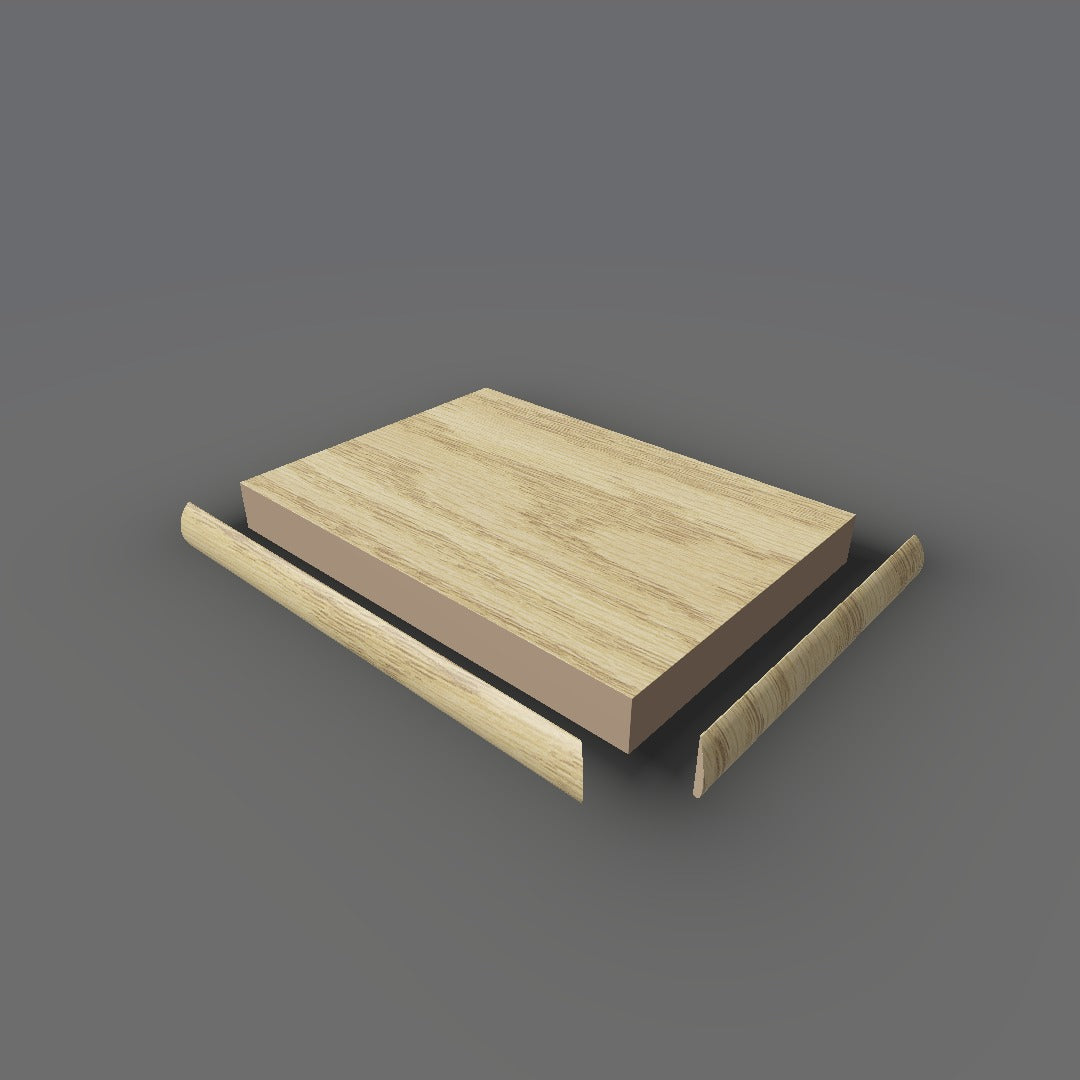 Formica 346 exploded view - deck, bullnose trim and MDF core