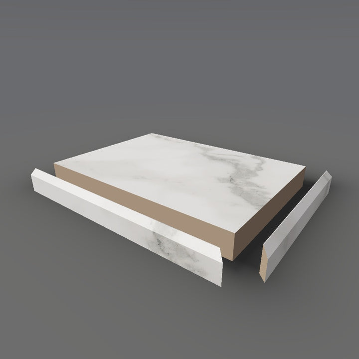 Formica 3460 exploded view - deck, bevel trim and MDF core