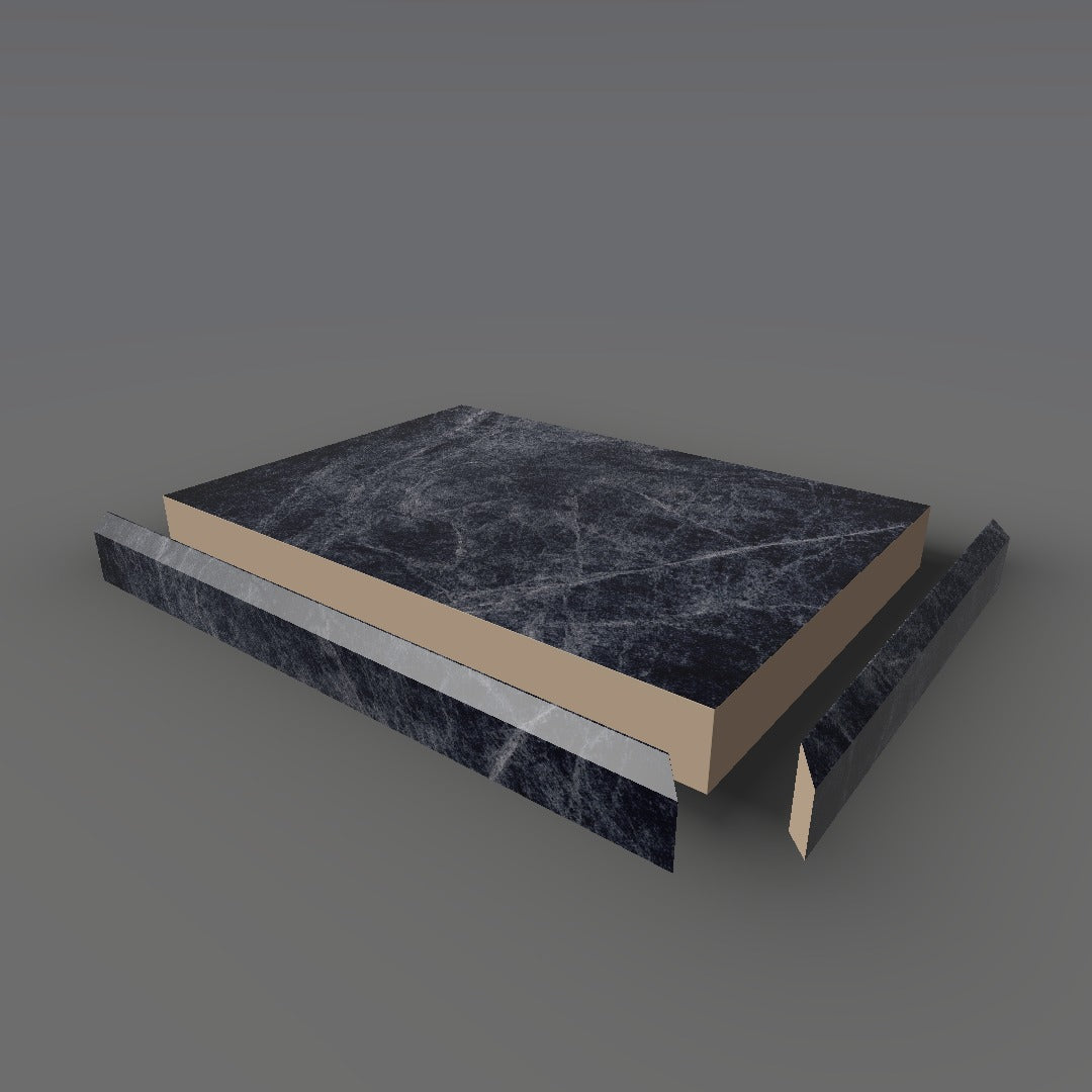 Formica 3476 exploded view - deck, bevel trim and MDF core