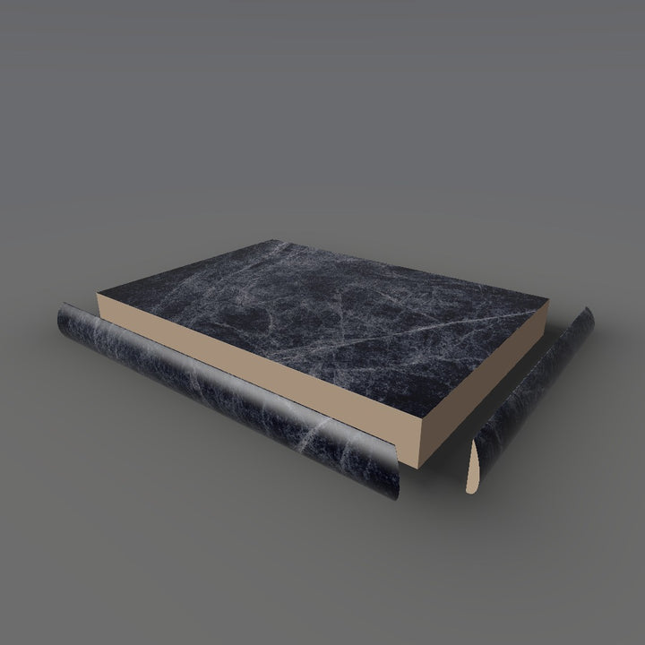 Formica 3476 exploded view - deck, bullnose trim and MDF core