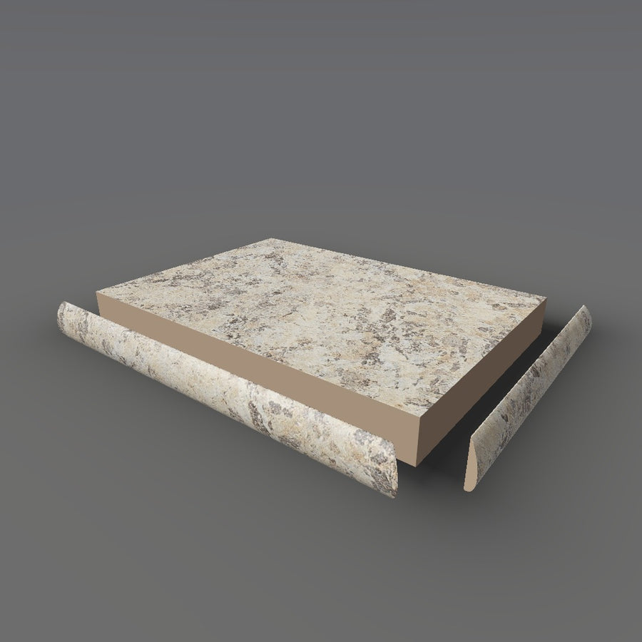 Formica 3496 exploded view - deck, bullnose trim and MDF core