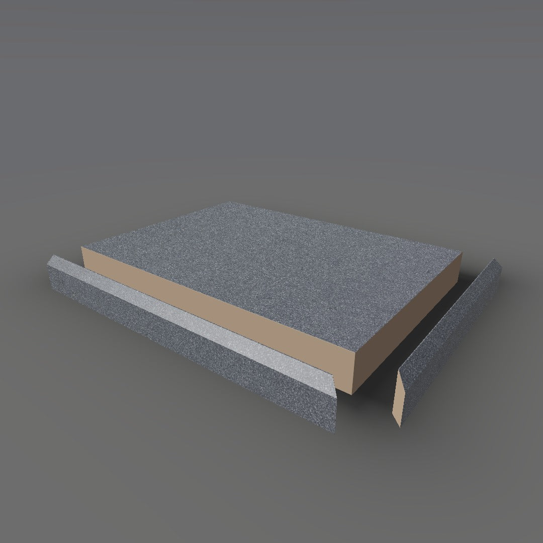 Formica 3505 exploded view - deck, bevel trim and MDF core