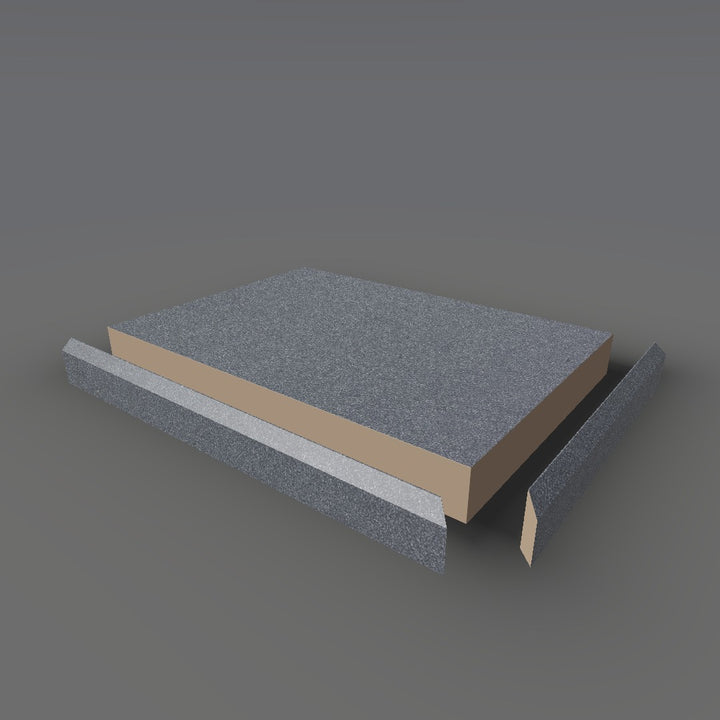 Formica 3505 exploded view - deck, bevel trim and MDF core