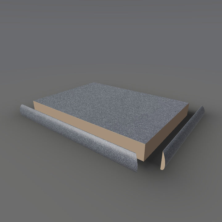 Formica 3505 exploded view - deck, bullnose trim and MDF core