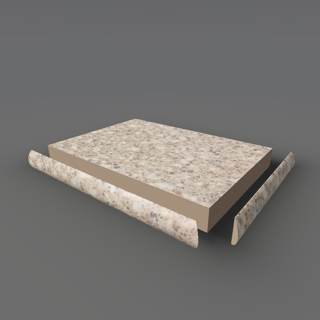 Formica 3517 exploded view - deck, bullnose trim and MDF core