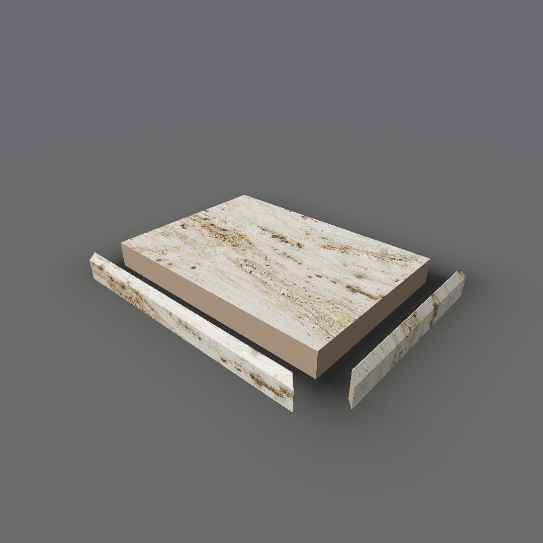 Formica 3546 exploded view - deck, bevel trim and MDF core