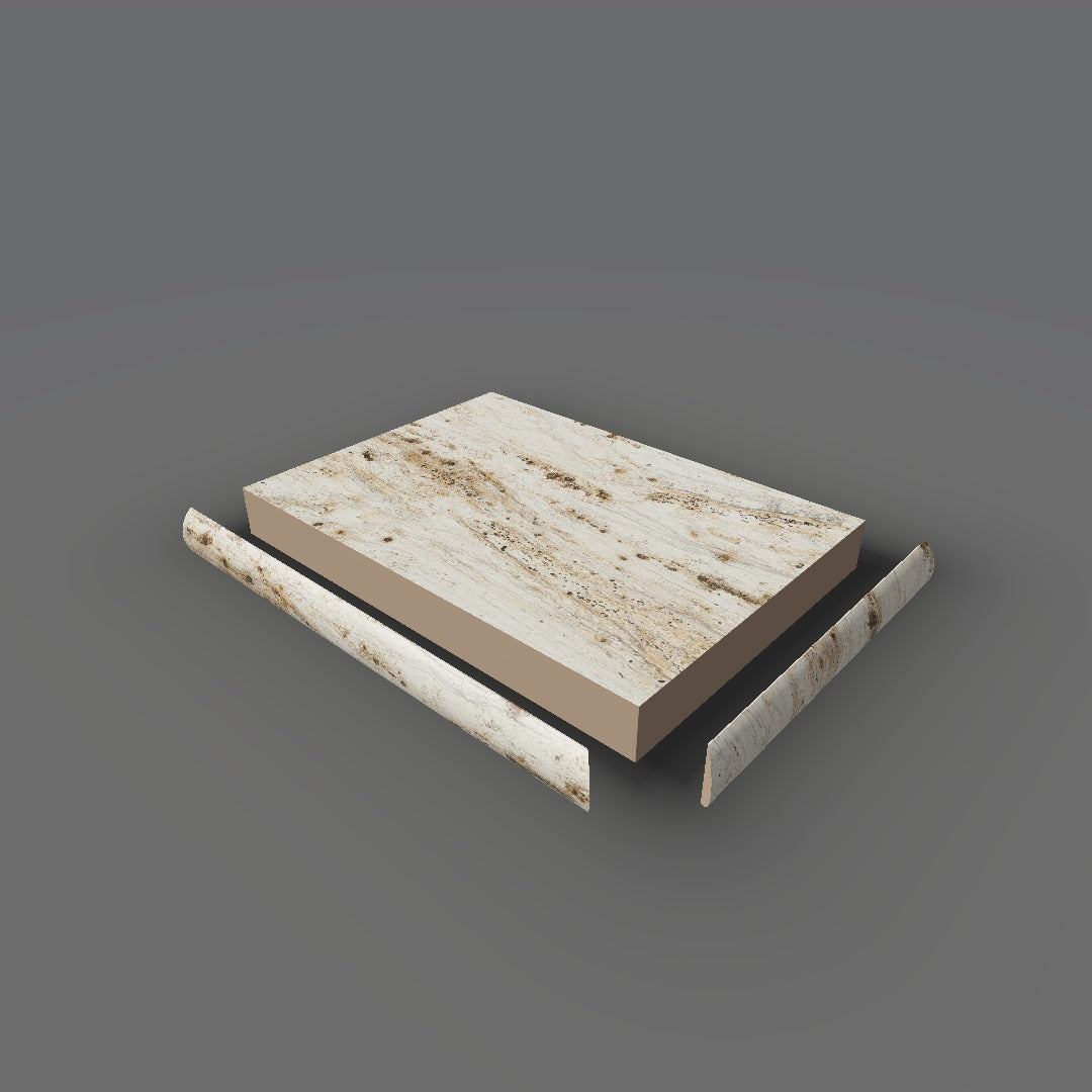 Formica 3546 exploded view - deck, bullnose trim and MDF core