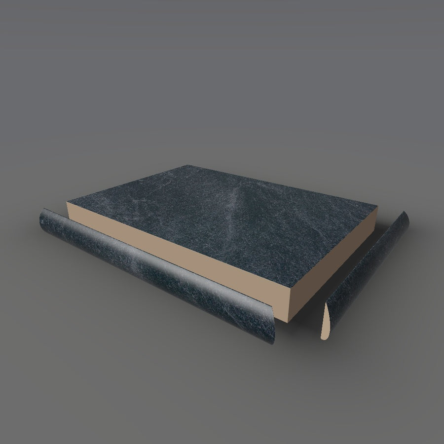 Formica 3690 exploded view - deck, bullnose trim and MDF core