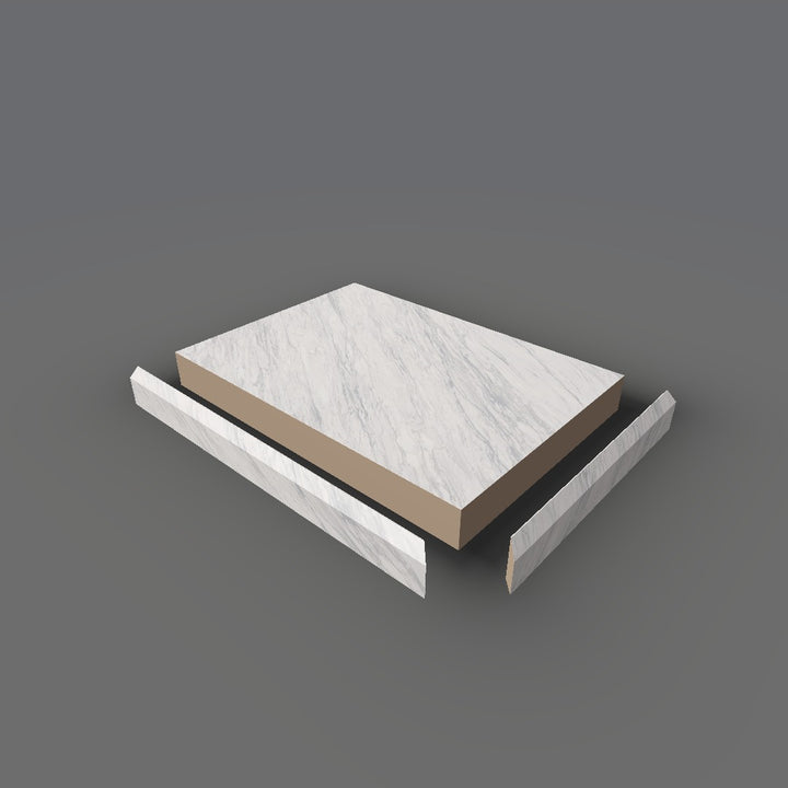 Formica 3701 exploded view - deck, bevel trim and MDF core