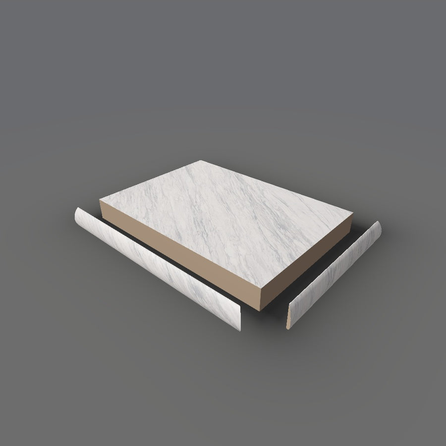 Formica 3701 exploded view - deck, bullnose trim and MDF core