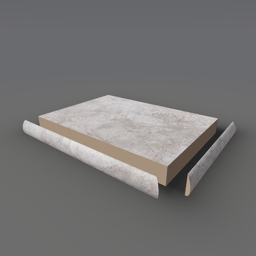 Formica 3702 exploded view - deck, bullnose trim and MDF core