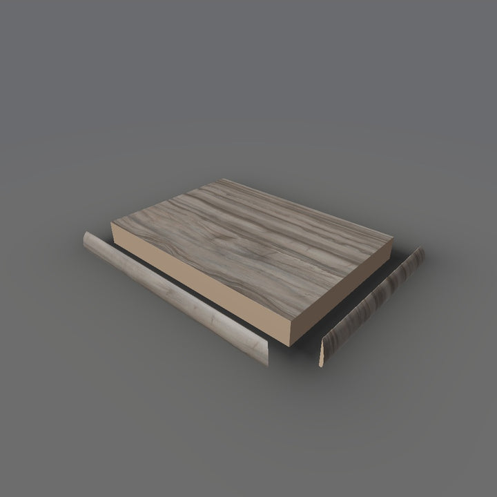 Formica 3703 exploded view - deck, bullnose trim and MDF core