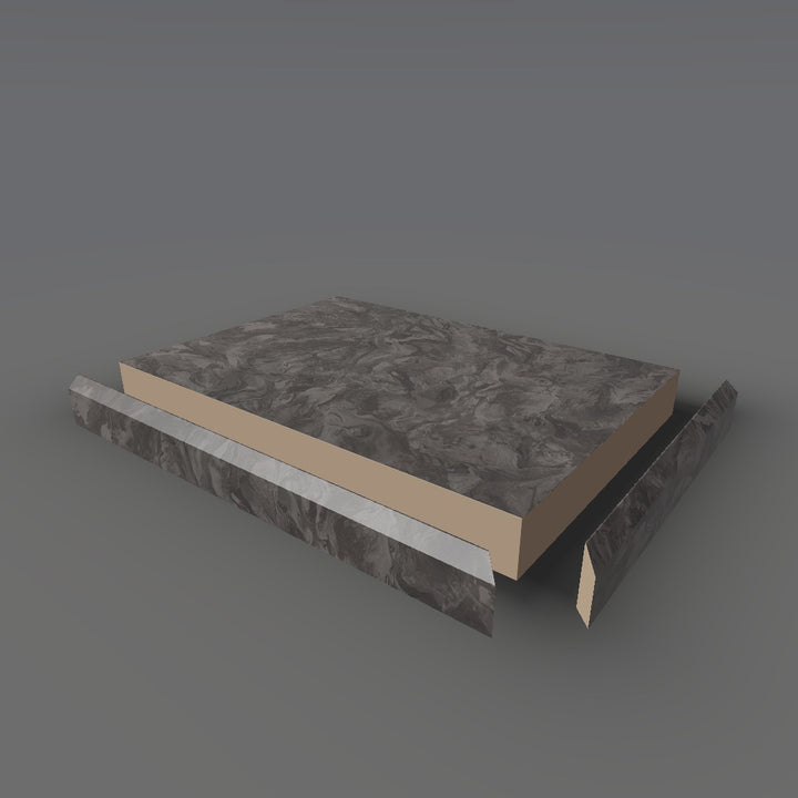 Formica 3704 exploded view - deck, bevel trim and MDF core