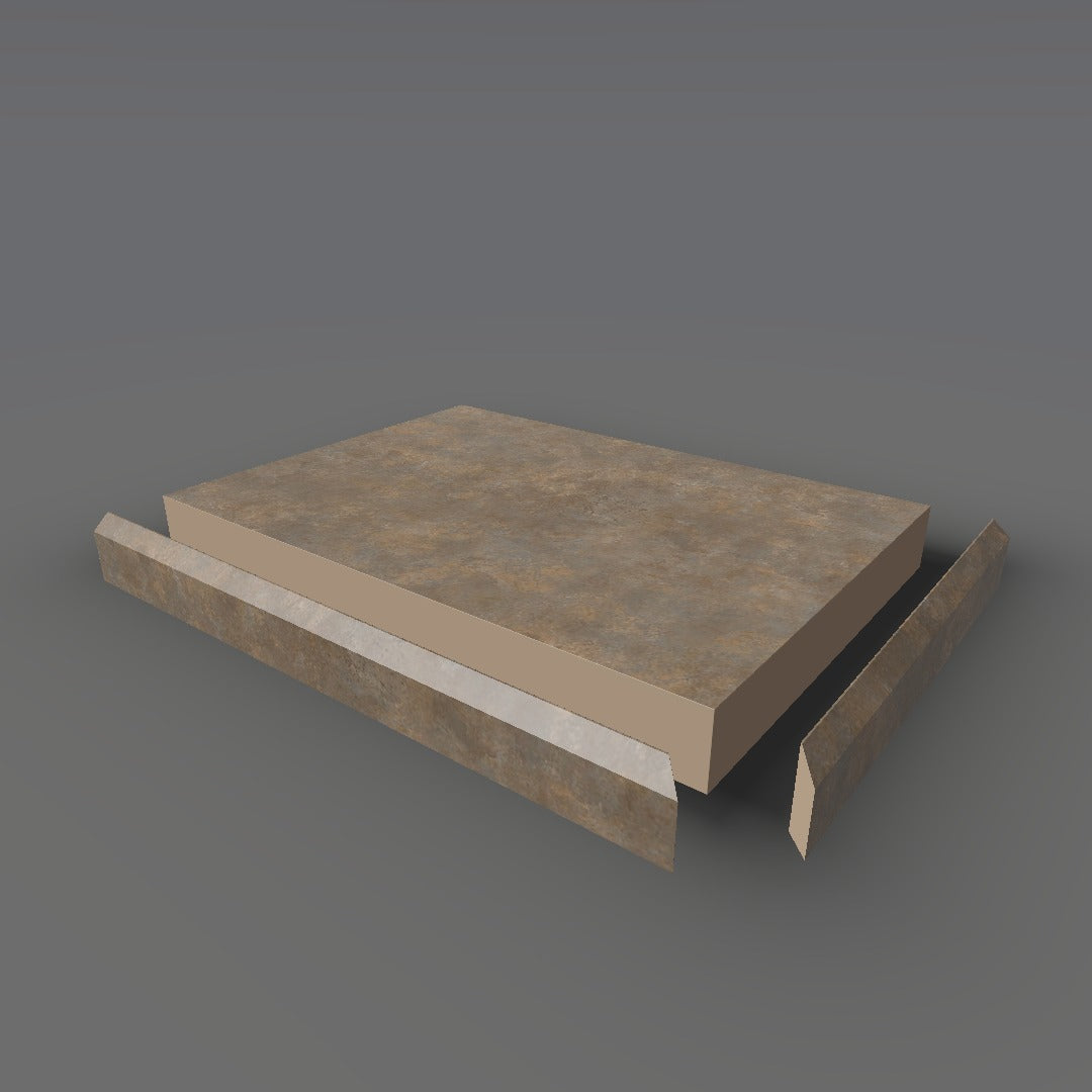 Formica 3707 exploded view - deck, bevel trim and MDF core