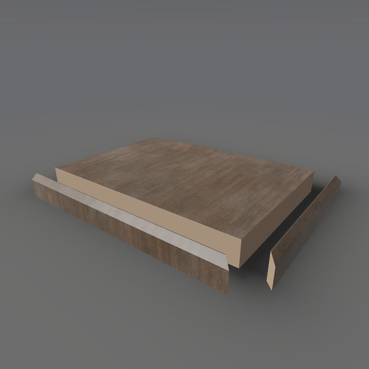 Formica 3708 exploded view - deck, bevel trim and MDF core