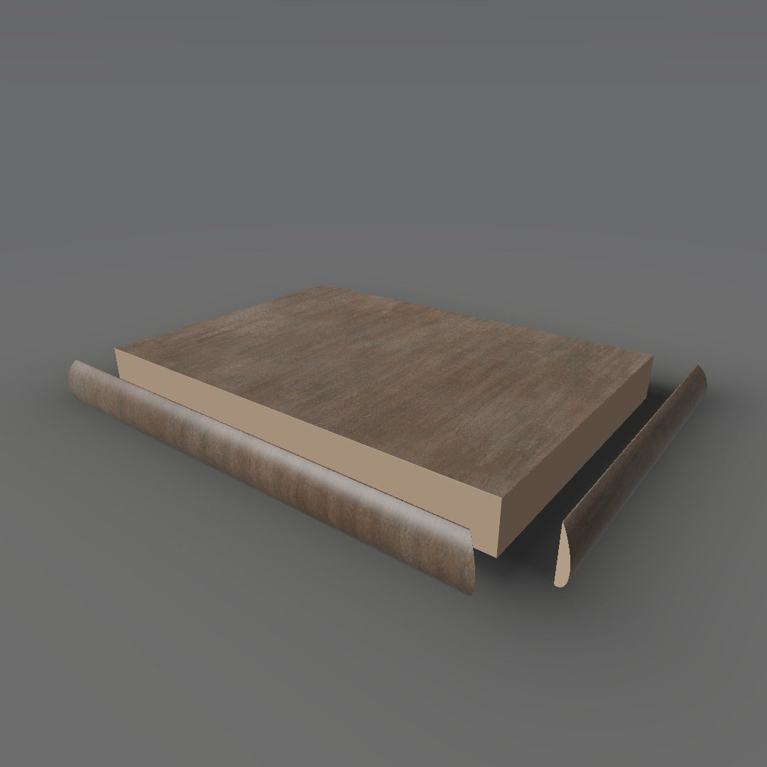 Formica 3708 exploded view - deck, bullnose trim and MDF core