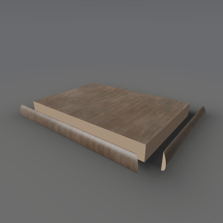 Formica 3708 exploded view - deck, bullnose trim and MDF core