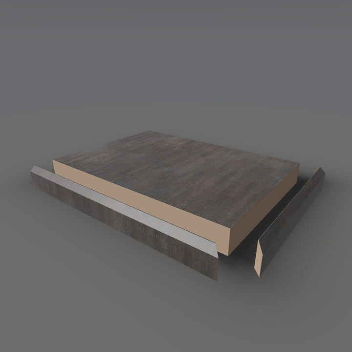 Formica 3709 exploded view - deck, bevel trim and MDF core