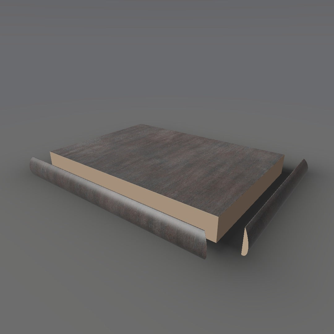 Formica 3709 exploded view - deck, bullnose trim and MDF core