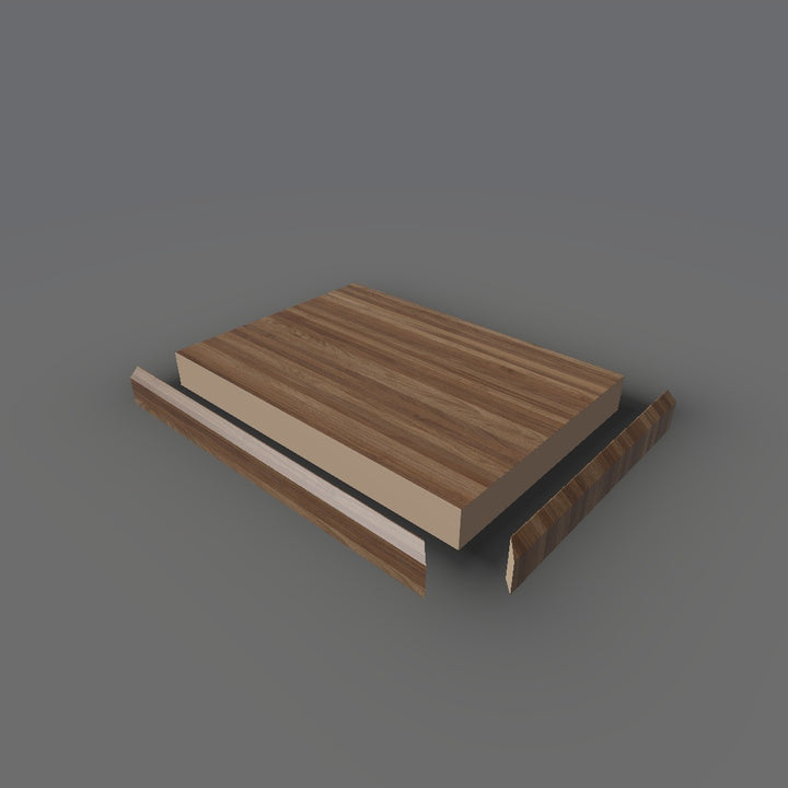 Formica 3712 exploded view - deck, bevel trim and MDF core