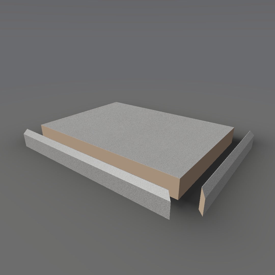 Formica 4971 exploded view - deck, bevel trim and MDF core