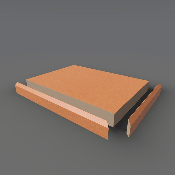 Formica 4973 exploded view - deck, bevel trim and MDF core