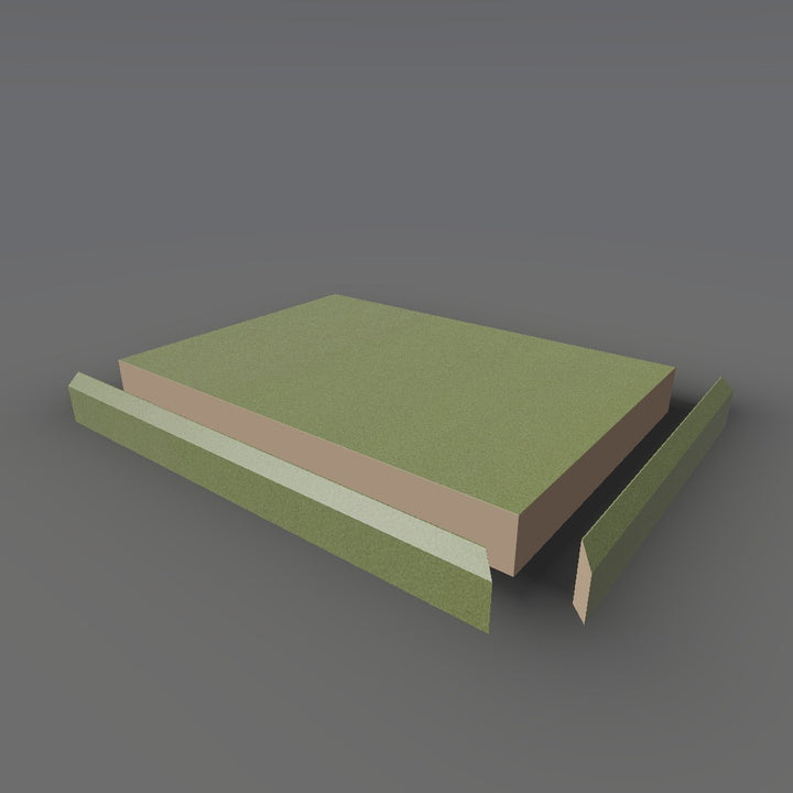 Formica 4974 exploded view - deck, bevel trim and MDF core