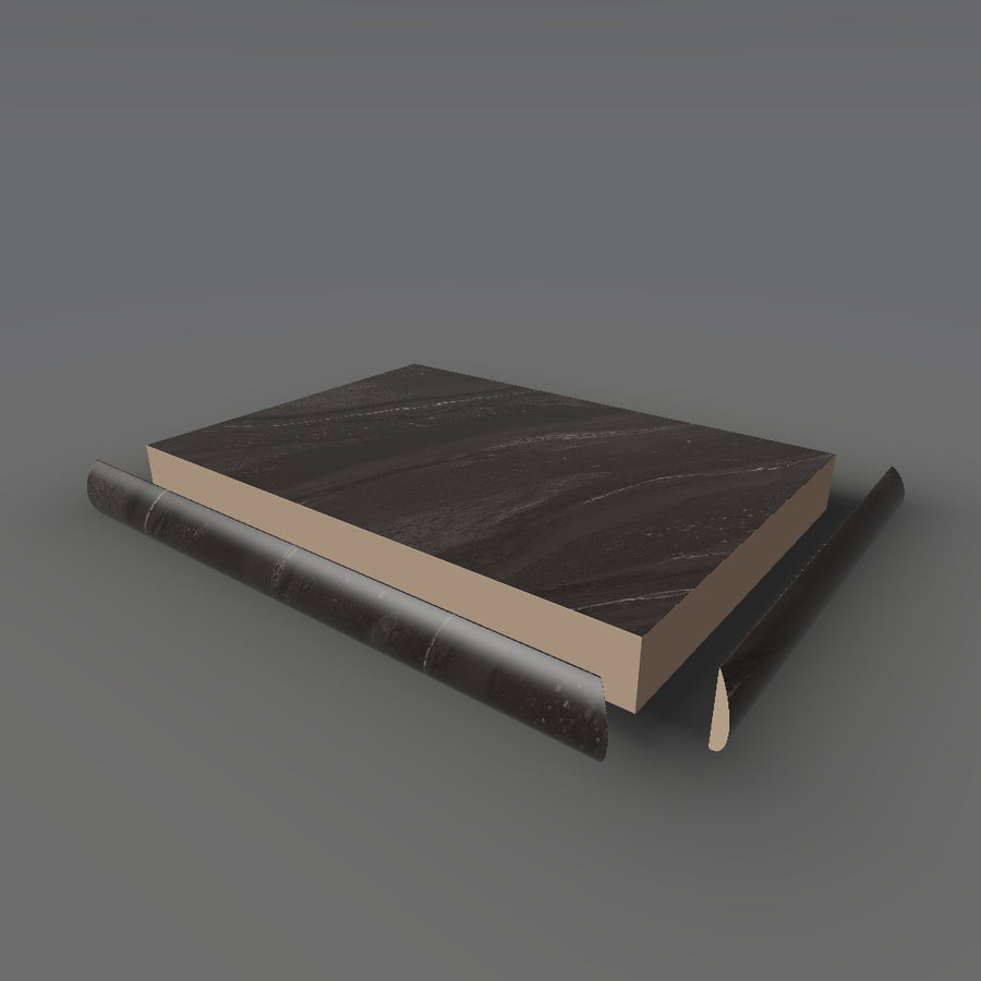 Formica 5015 exploded view - deck, bullnose trim and MDF core