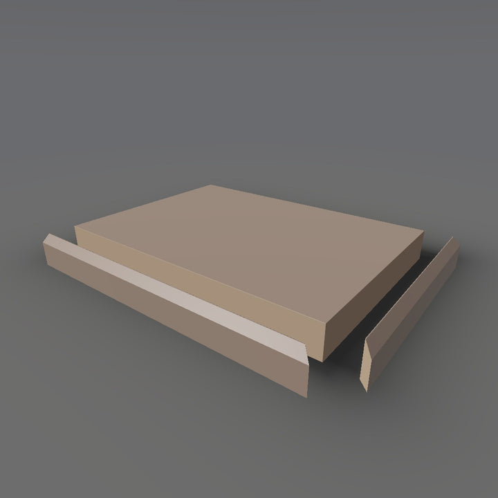 Formica 5342 exploded view - deck, bevel trim and MDF core