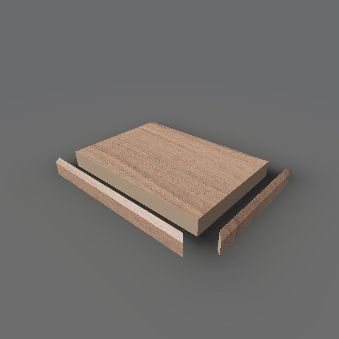 Formica 5487 exploded view - deck, bevel trim and MDF core