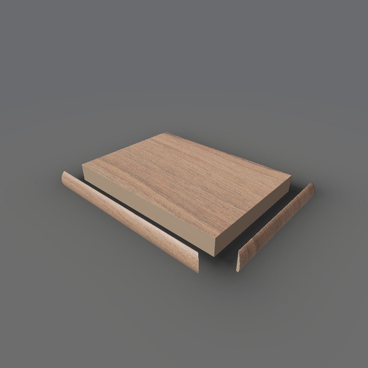 Formica 5487 exploded view - deck, bullnose trim and MDF core