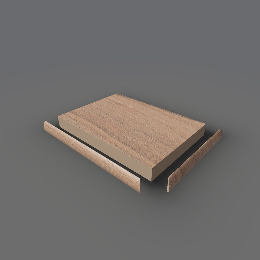 Formica 5487 exploded view - deck, bullnose trim and MDF core