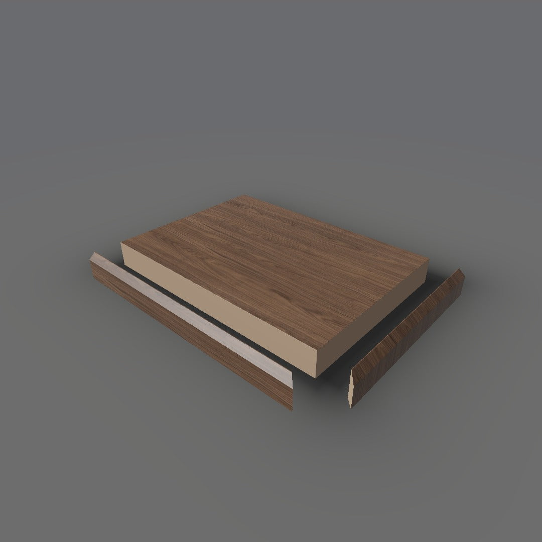 Formica 5782 exploded view - deck, bevel trim and MDF core