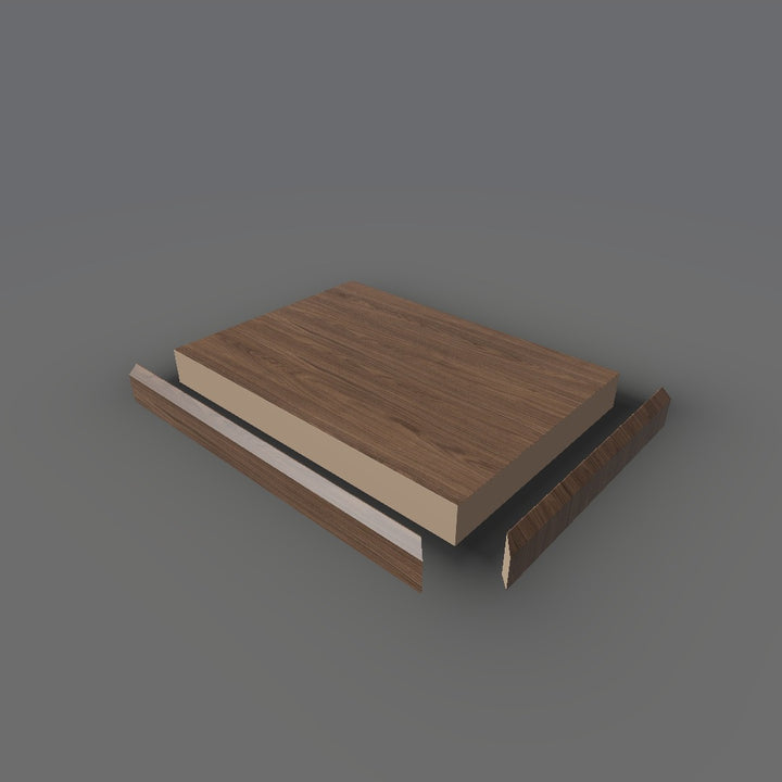 Formica 5782 exploded view - deck, bevel trim and MDF core