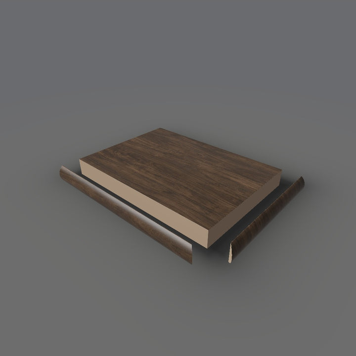 Formica 5783 exploded view - deck, bullnose trim and MDF core