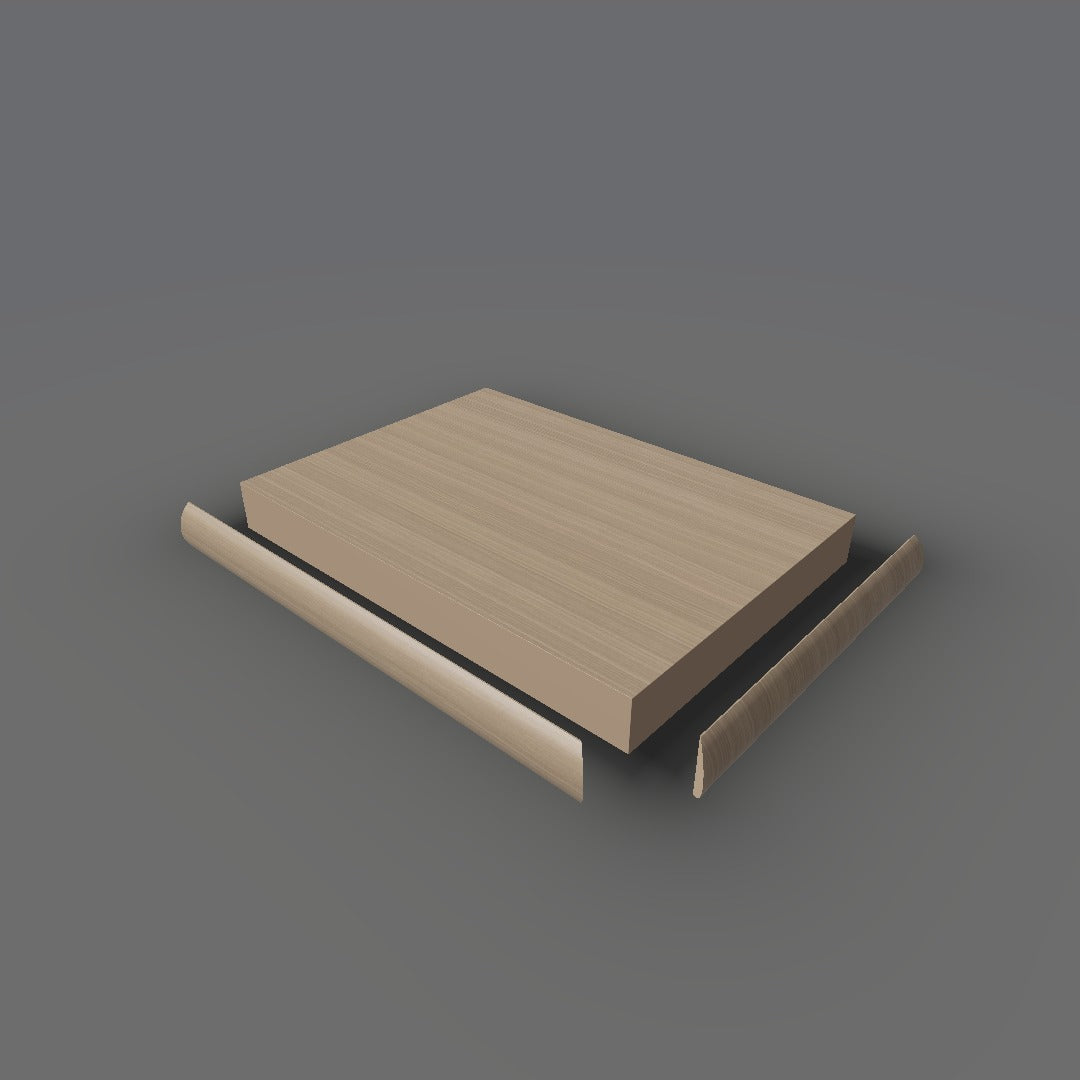 Formica 5786 exploded view - deck, bullnose trim and MDF core
