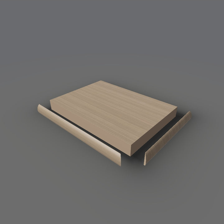 Formica 5786 exploded view - deck, bullnose trim and MDF core