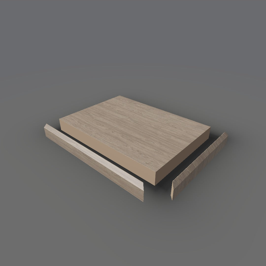 Formica 5787 exploded view - deck, bevel trim and MDF core