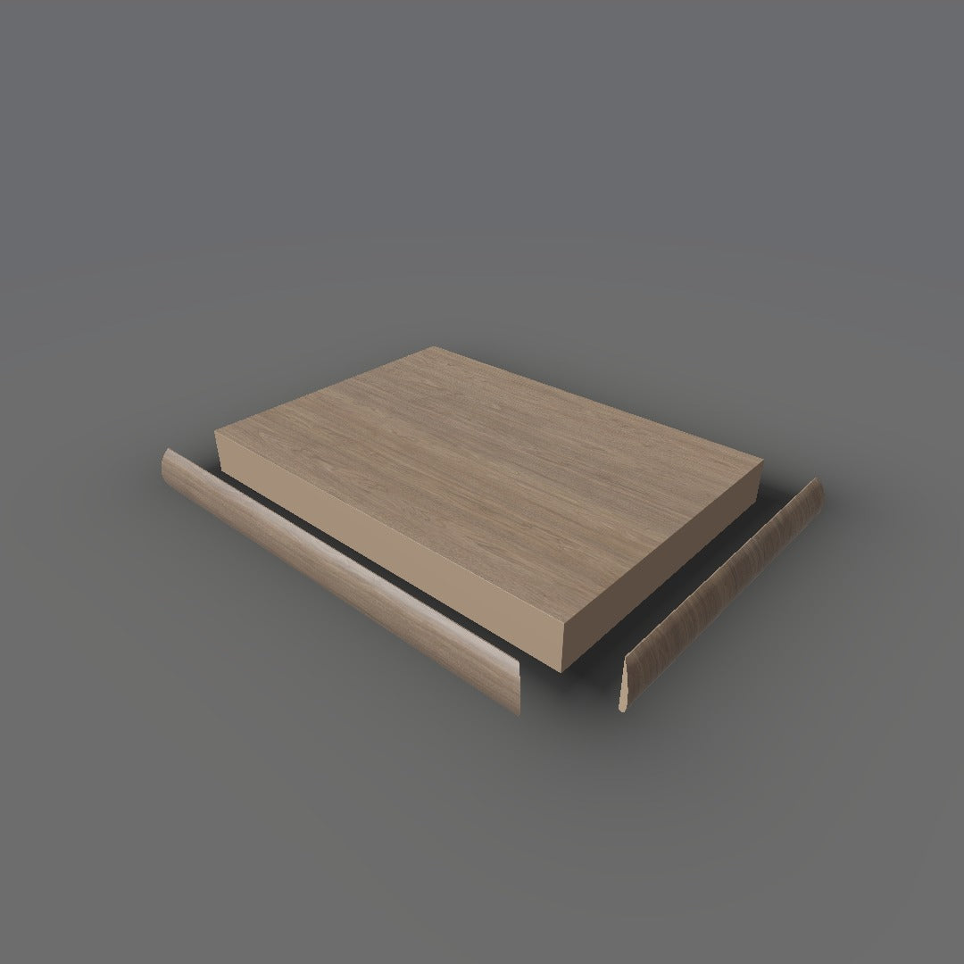 Formica 5788 exploded view - deck, bullnose trim and MDF core