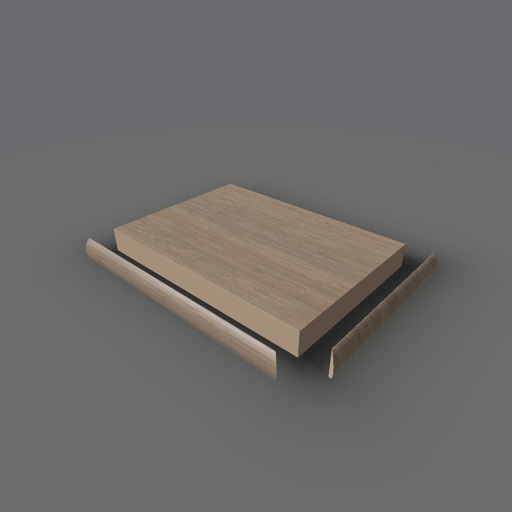 Formica 5788 exploded view - deck, bullnose trim and MDF core