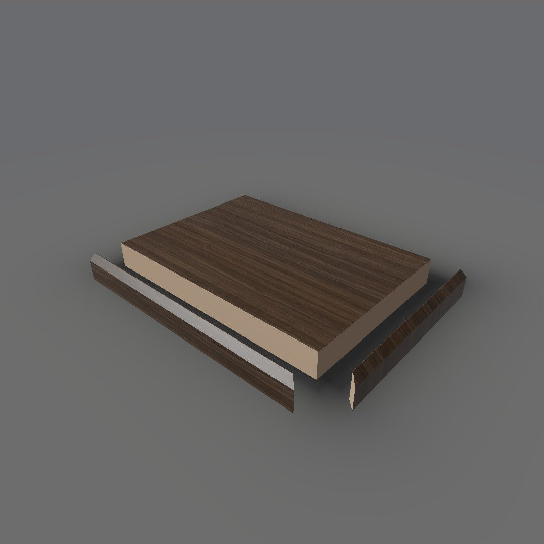Formica 5789 exploded view - deck, bevel trim and MDF core